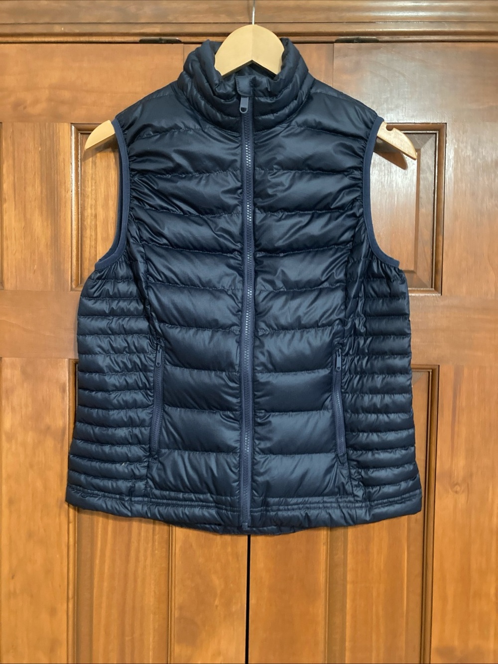 Quince Navy Packable Quilted Puffer goose feathers filled vest women’s XS